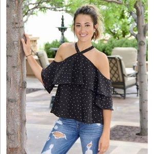 Polka Dot Flutter Top